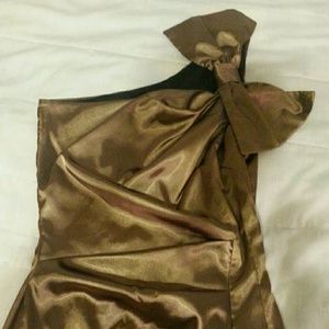 Gold one shoulder dress