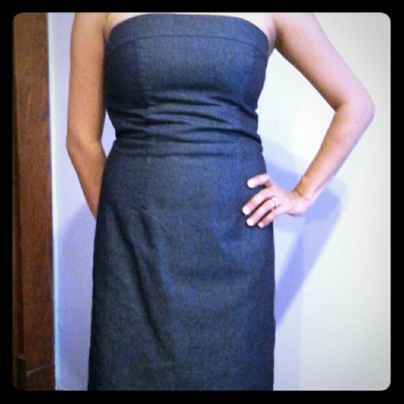 Strapless denim dress - Picture 1 of 3