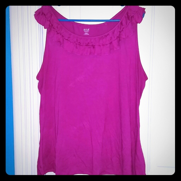 Pink Ruffled Sleeveless Top