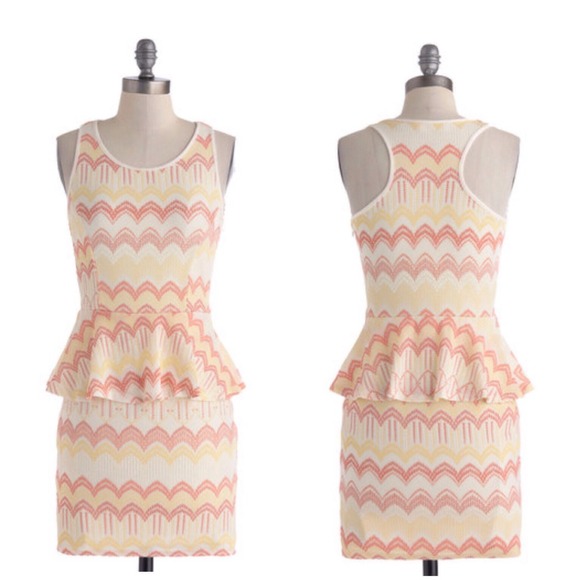 Peach peplum Modcloth dress