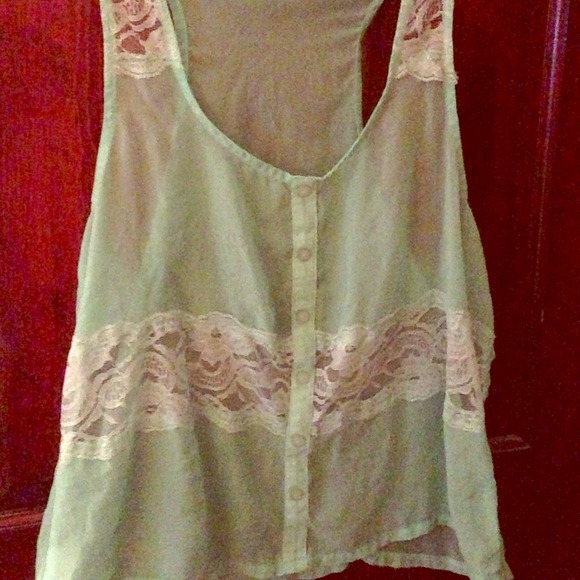 sheer mint green tank