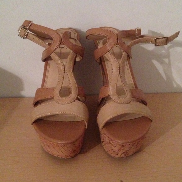 Beige wedges