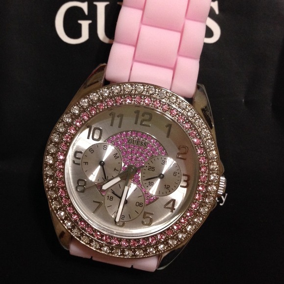 GUESS Pink Chronograph Crystal Watch - Picture 2 of 4