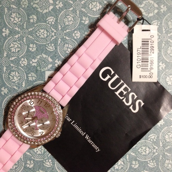 GUESS Pink Chronograph Crystal Watch - Picture 4 of 4