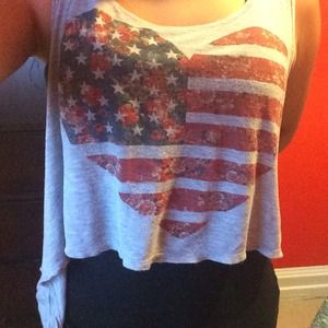 A crop top with a a heart ❤️ 🇺🇸