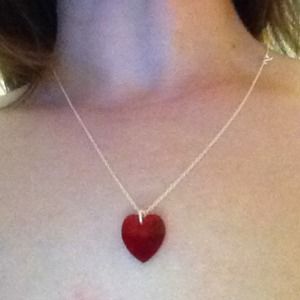 Swarovski red heart necklace