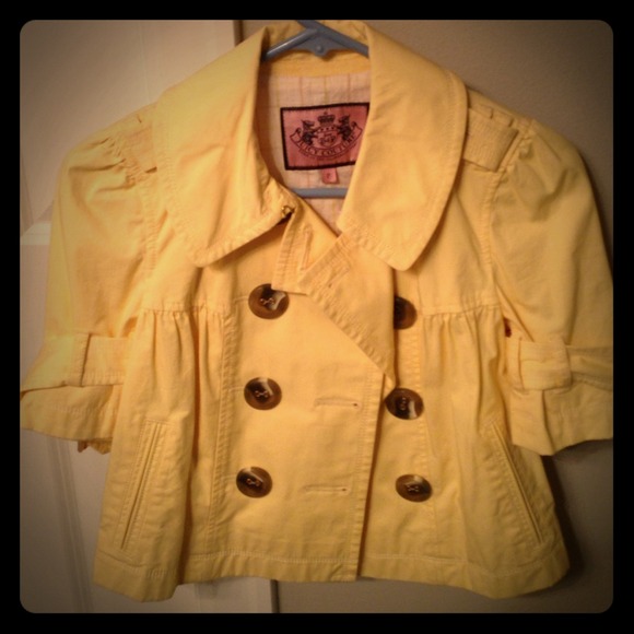 Juicy Couture Yellow Cropped  Petite Coat