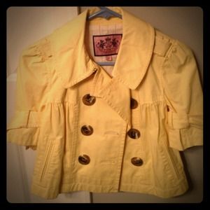 Juicy Couture Yellow Cropped  Petite Coat