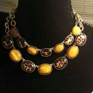 Cheetah statement necklace