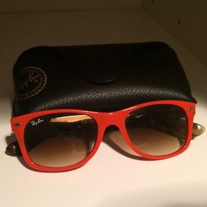 Red Wayfarer Raybans NEVER BEEN WORN