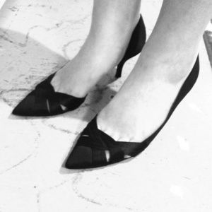 Black pointed heel