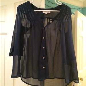 Cute Sheer Navy button down