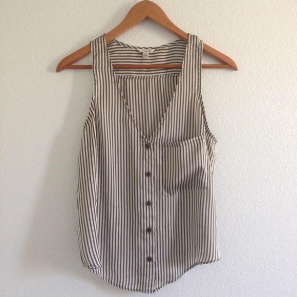 Tops - Tulip Back Striped Satin Top