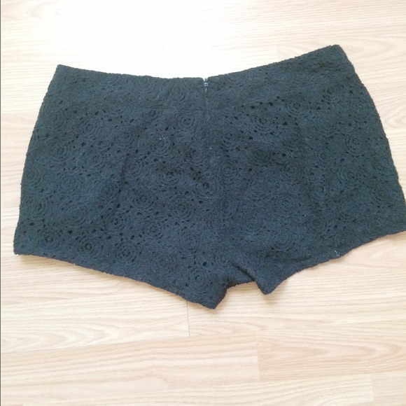 Black lace shorts