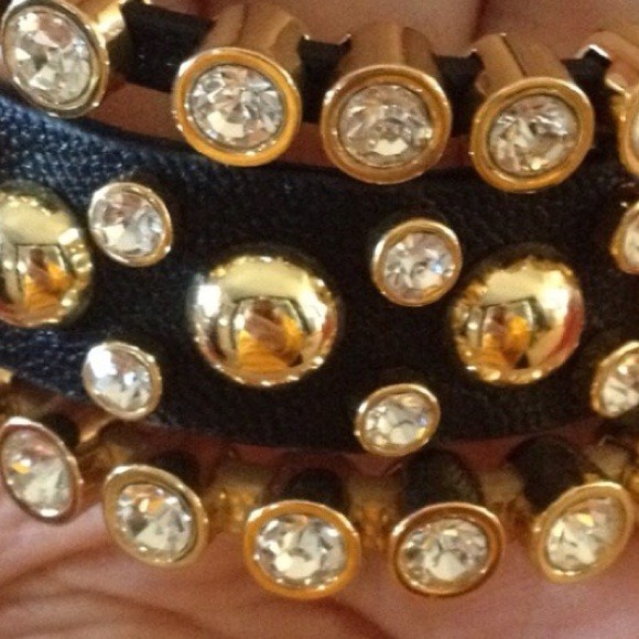 Juicy Couture Jewelry - 💯Juicy Couture Gold Leather Stone SkinnyBracelet