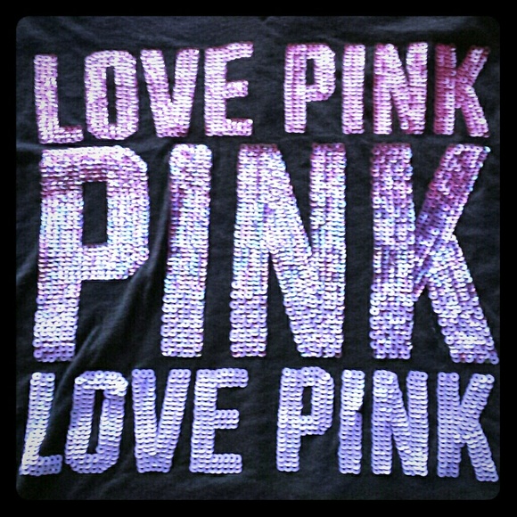Black PINK v neck with sequins ×no trades× - Picture 1 of 3
