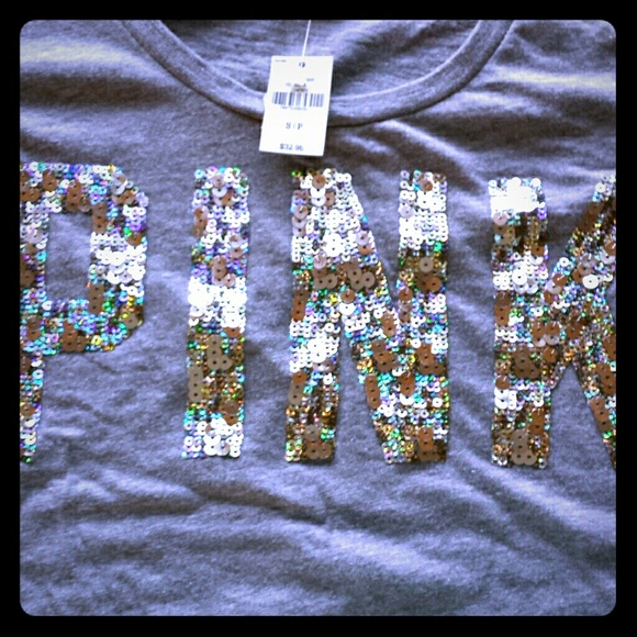 Grey short sleeve PINK scoop neck tee ?no trades? - Picture 1 of 4