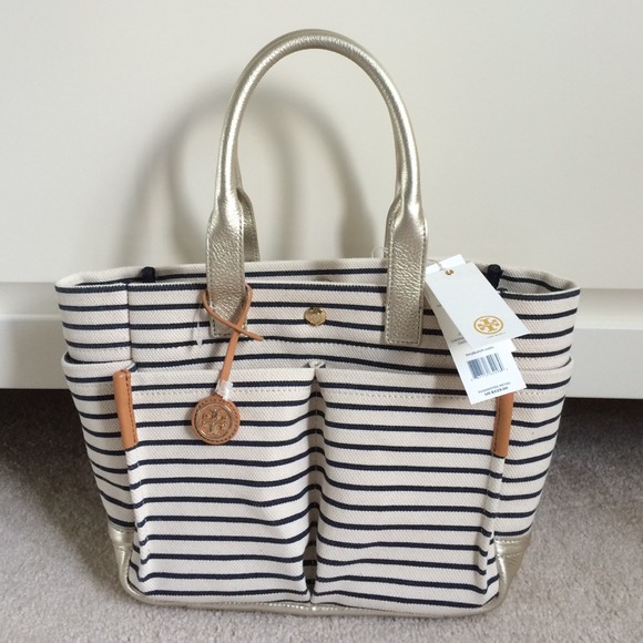 Today's Only 20% off - Tory Burch Navy Stripe Tote