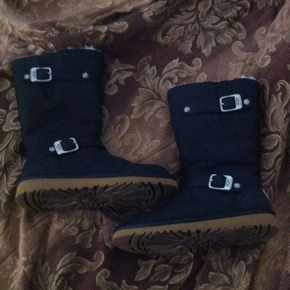 Black leather uggs