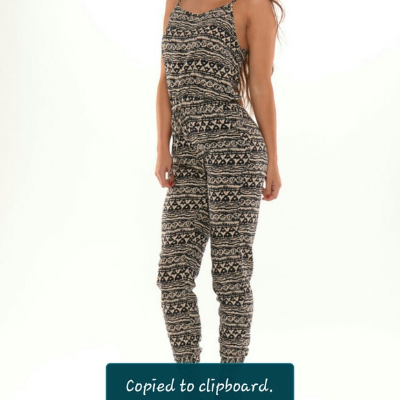 Archaic Print Jumpsuit- Navy