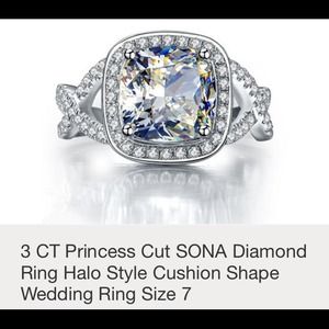 ❗️SOLD❗️3CTPrincess Cut SONA Diamond Ring