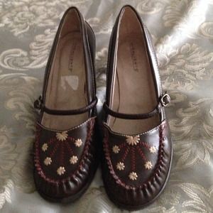 Highlights Dark brown leather shoes good condition
