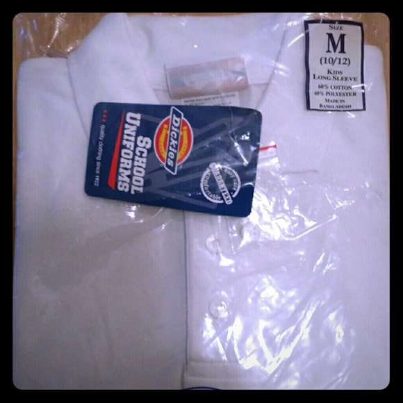 2 long sleeve white uniform shirts