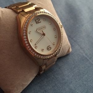 Tristen rosegold plated crystal bracelet watch