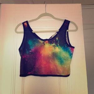 Galaxy print crop top