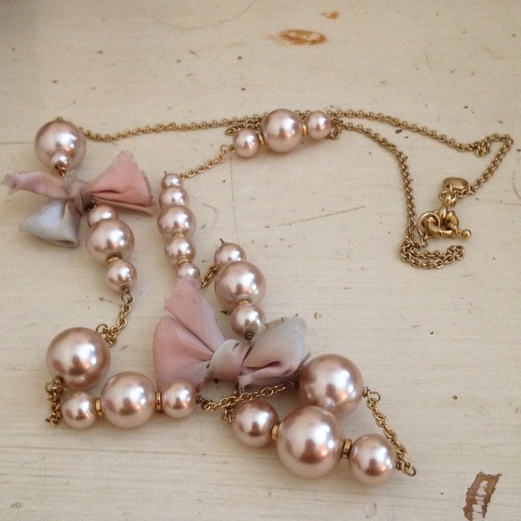 J. Crew bows and beads necklace