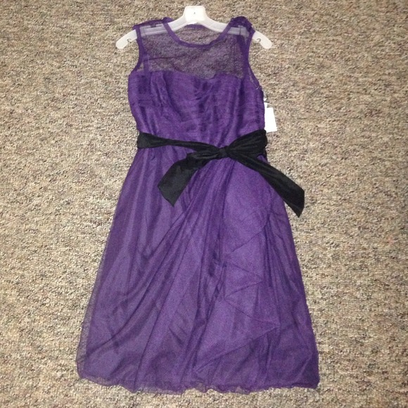 Dark purple special occasion dress.