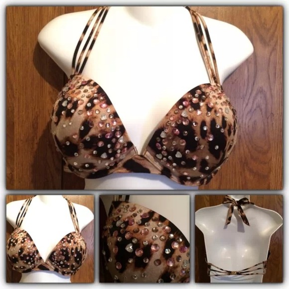 Victoria Secret Bikini Top W/ Rhinestones 36C