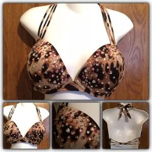 Victoria Secret Bikini Top W/ Rhinestones 36C
