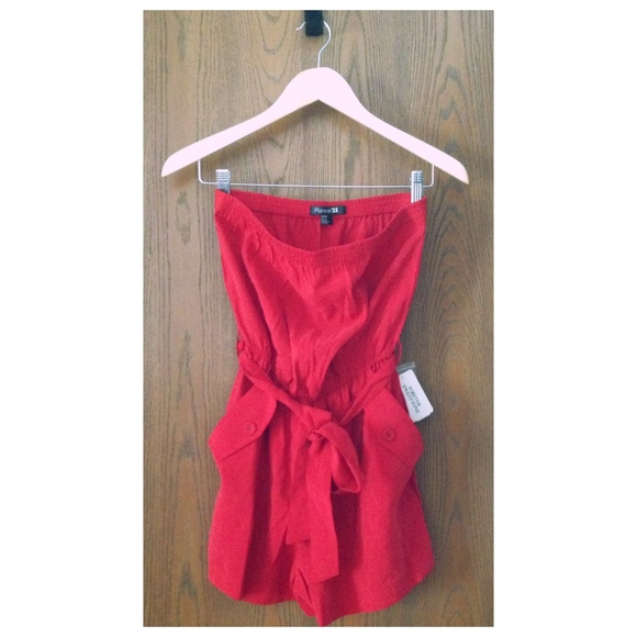 Forever 21 Strapless Red Romper - Picture 1 of 1