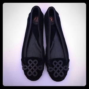 DVF leather flats with signature design