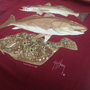 RESERVED. Deep Red Guy Harvey Shirt w/ Frocket