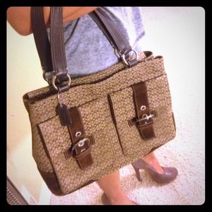 Authentic Large Coach Signature tote