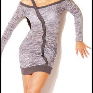 Sweater style off the shoulder mini dress!!