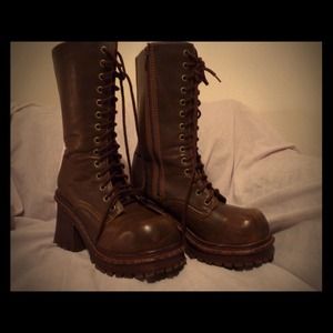 Retro, chunk heel combat boots
