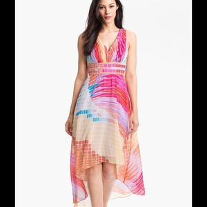 NEW! Donna Morgan High/Low Print Chiffon Dress
