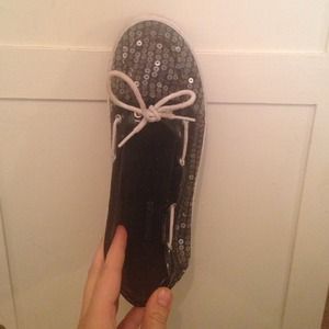 Black sequin flats from Maurice's