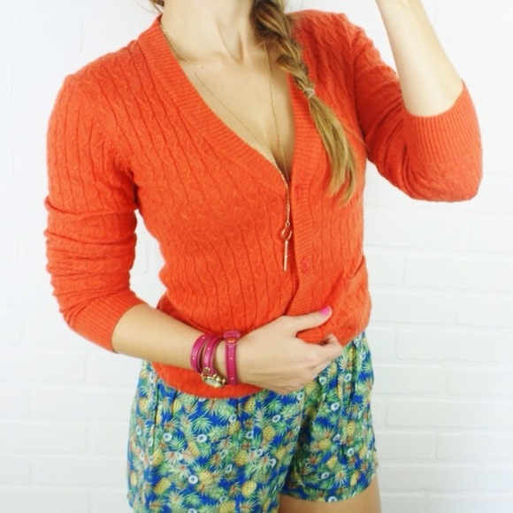 Forever 21 cable knit Colorblock cardigan sweater