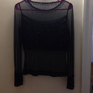 Sheer black top