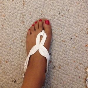 White sandals