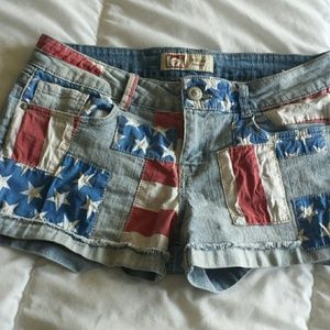 Red White & Blue jean shorts