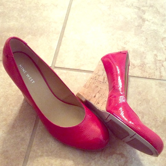 Nine West Cork Red Wedge Pump