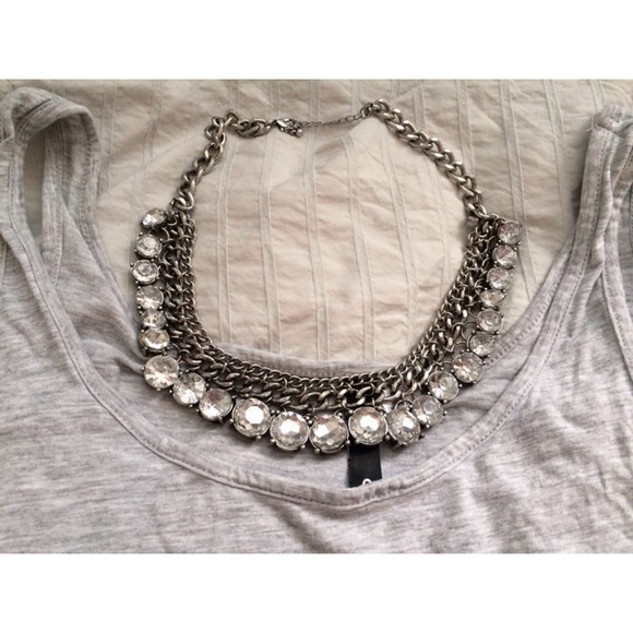 Rhinestone bib necklace