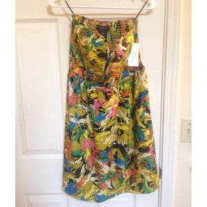 Strapless floral dress