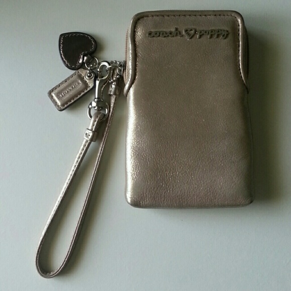 Authentic gold Coach wristlet