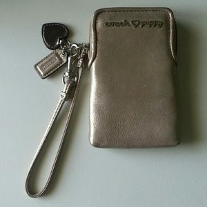 Authentic gold Coach wristlet